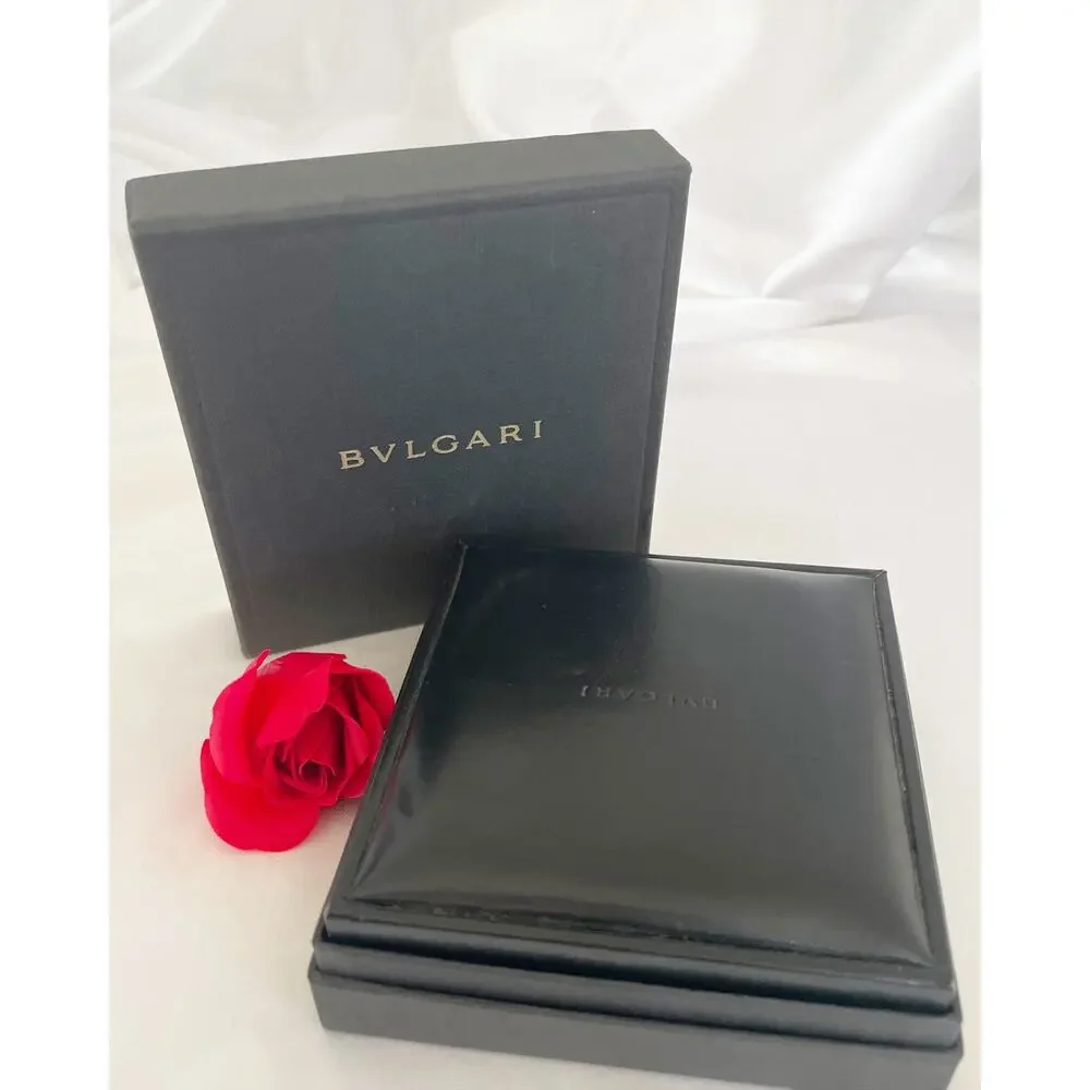 BVLGARI Jewelry Box Square Brown Necklace Bracelet Leather Box Empty